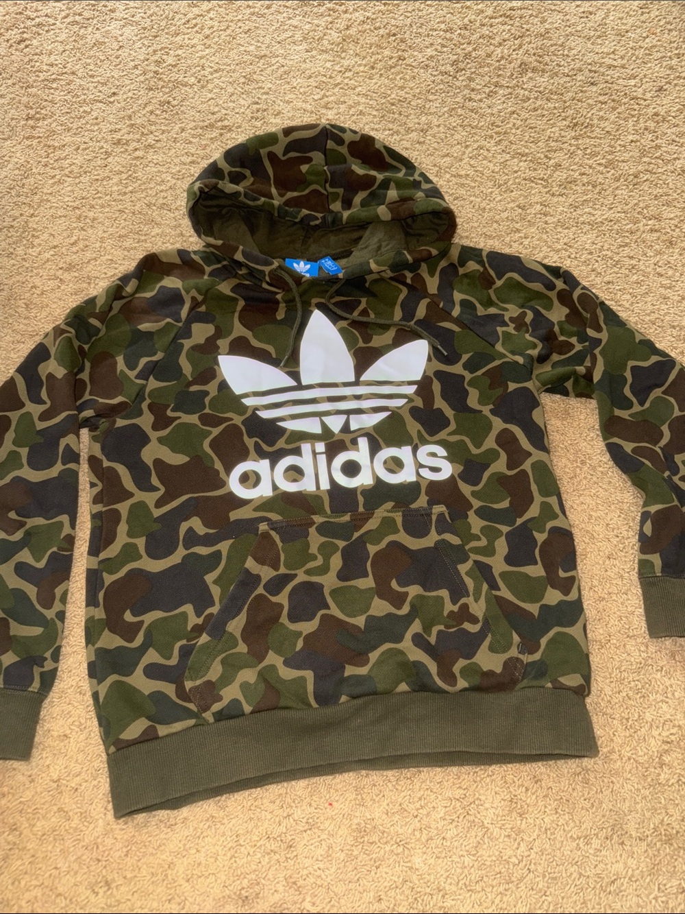 adidas Camo Trefoil Hoodie in Green/Brown/Black